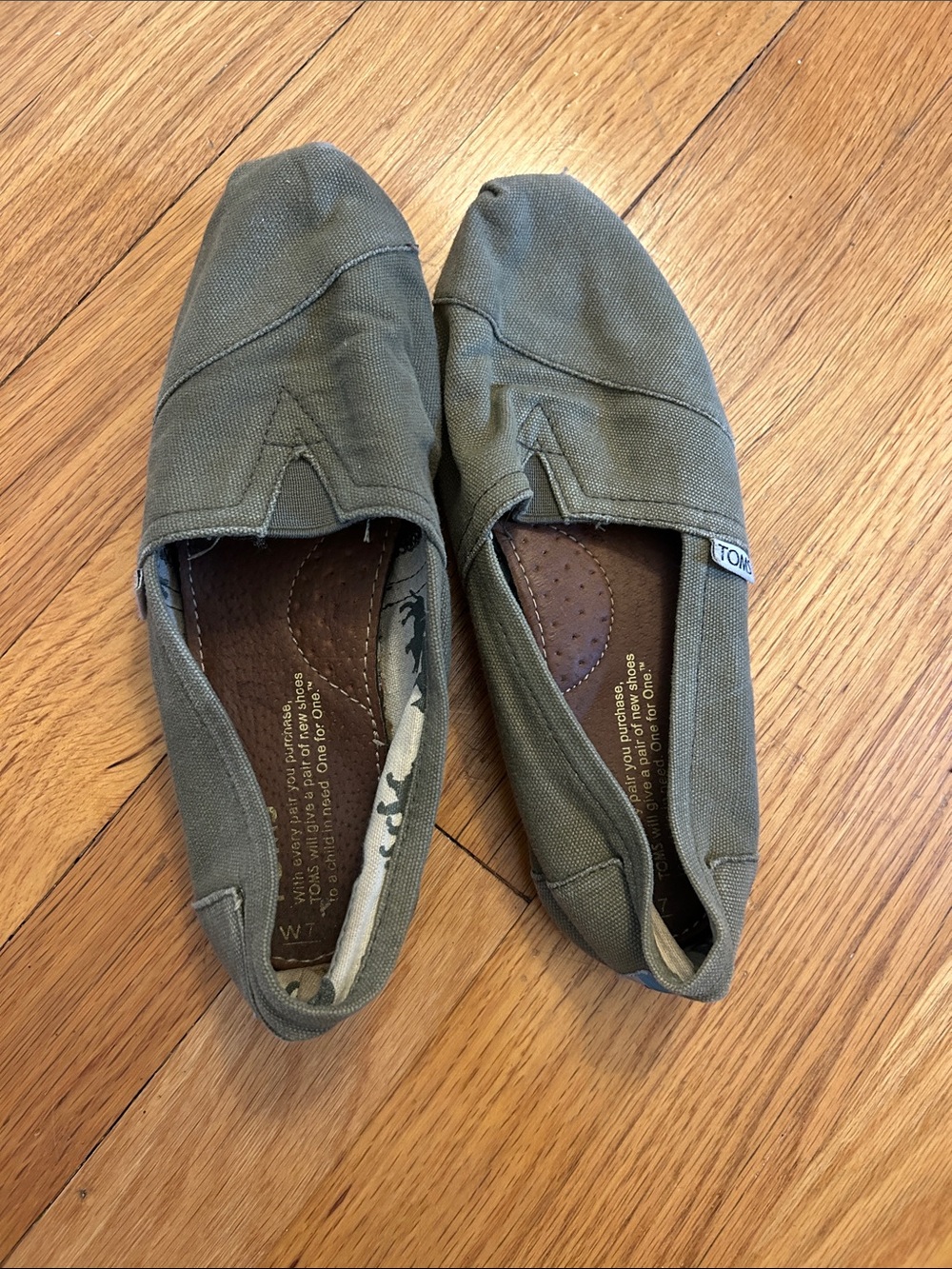 Toms Men's Canvas Slip-On Shoes - Olive Green